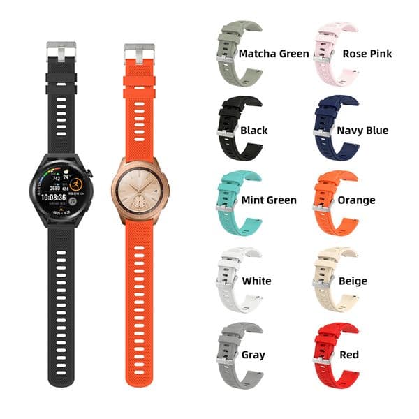 Textured Silicone Smartwatch Strap 20/22mm Widths Compatible With Most Smartwatches Durable Breathable Replacement Band For Men Women