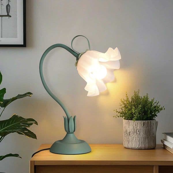 Vintage bedside lamp flower lamp living room decoration lamp color greenE26LED lighting adjustable direction lampW251115
