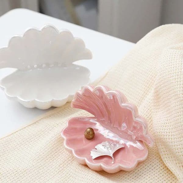 2026 Perfume Ceramic Shell Earring Jewelry Storage Display cologne Plate Dressing perfume Perfume Table Home Creative Handicraft Cologne Small Orname