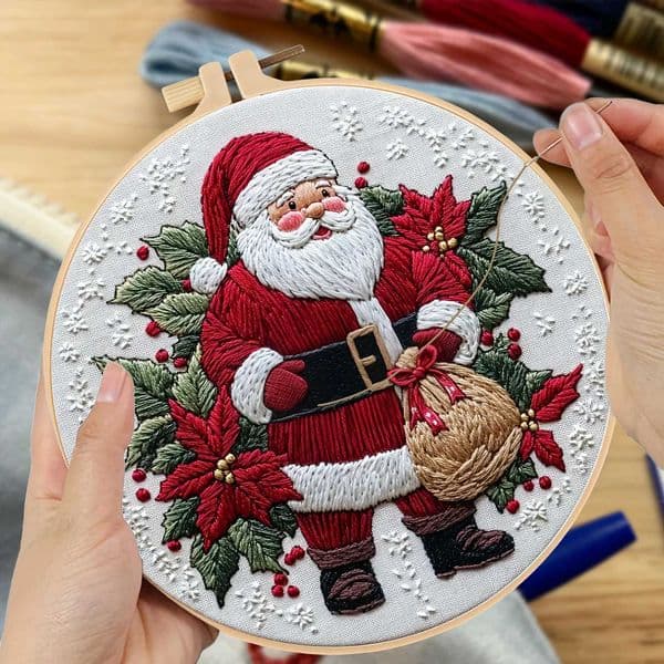 A set of adult beginner embroidery kit embroidery needle practice Santa Claus print pattern embroidery enthusiasts Y251115