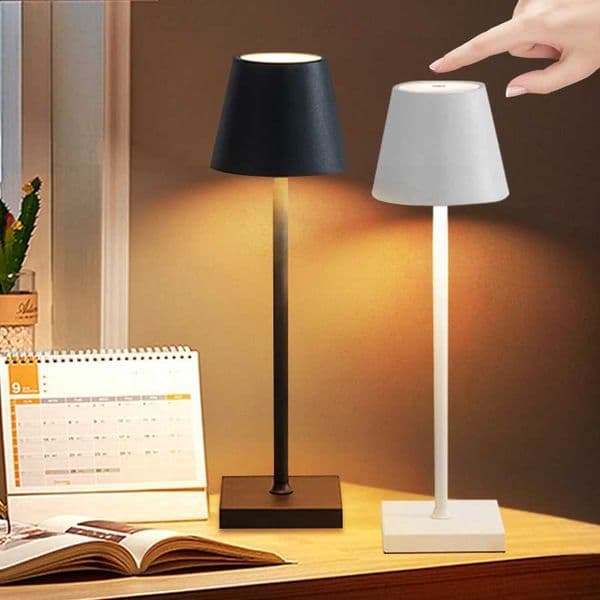 USB Rechargeable LED Table Lamp Touch Switch 3 Color Tempurture Dimmable Desk Lamp Modern Office Bar Restaurant Ambiance LightW251115