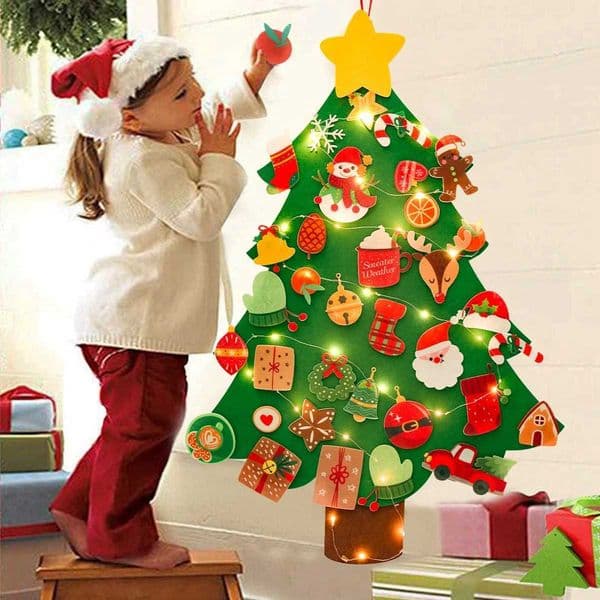 DIY Felt Christmas Tree Christmas Decoration for Home Navidad Noel 2025 New Year Christmas Ornaments Santa Claus Xmas Kids Gifts Y251115
