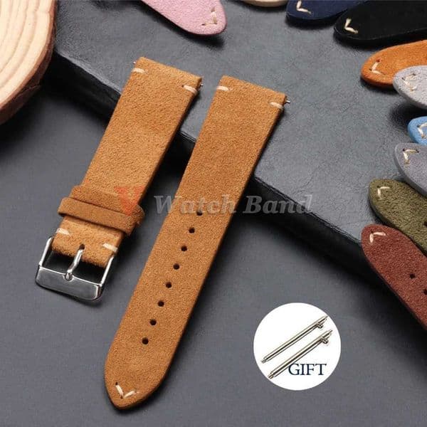 Quick Release Soft Suede Watch Strap for Seiko 18/20/22mm for Huawei Watch Gt3/Gt4 Bracelet 14/16mm Women Men Calfskin Wristband W251114