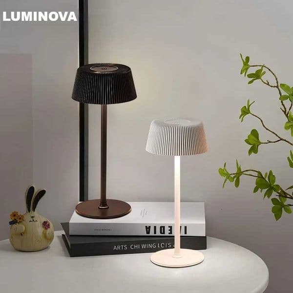 Rechargeable Table Lamp Battery Operated Cordless Table Light with 3 Colors Stepless Dimming Desk Night Light for RestaurantW251115