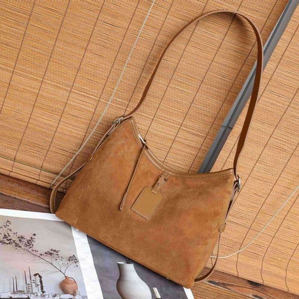Luxury Bag Designer Genuine Leather Fashion Crossbody For Women New Top Layer Suede Cowhide Tote Large Capacity Underarm Shoulder Bag