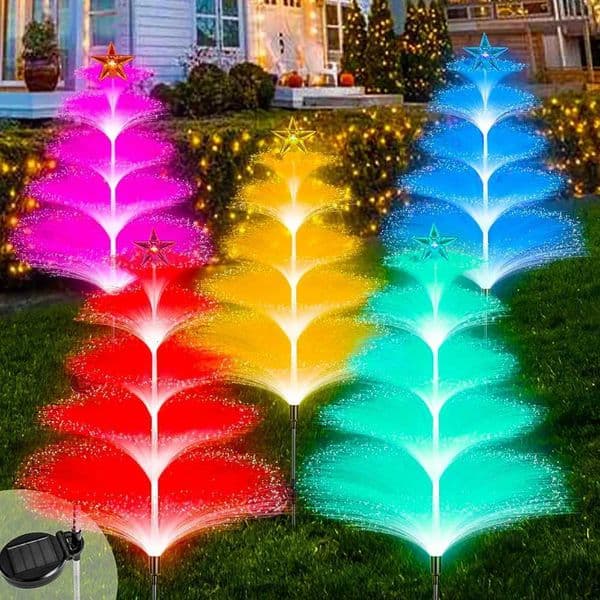 Solar Garden Lights Outdoor Waterproof 7 Color Changing Double Jellyfish and Star for Christmas Yard Garden Decor Z251115