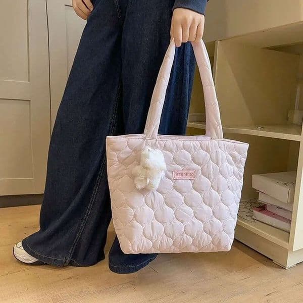 Large Capacity Down Women's Fashionable And Versatile Shoulder Bag Trend Handbag Collegestudent Class Package Bolsa Feminina