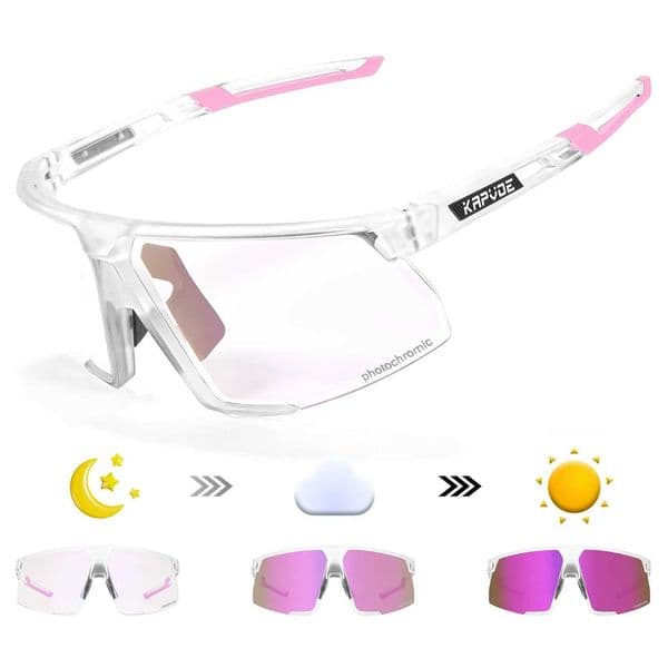 Colorful photochromic mens bicycle glasses MTB bicycle decolorization goggles sports fishing running glasses bicycle sunglasses Y250414