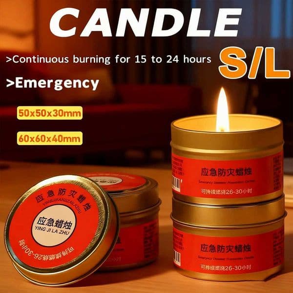 Home Emergency Survival Candle Wind-Resistant Long Burning Camping Candles Outdoor Multi-Purpose Candle Jar Light Smokeless C251115