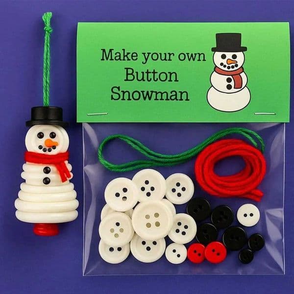 Santa Button Ornament Kits Handmade Button Snowman Craft Kit Christmas Tree Pendant Ornament for 2025 Xmas Navidad Party Y251115