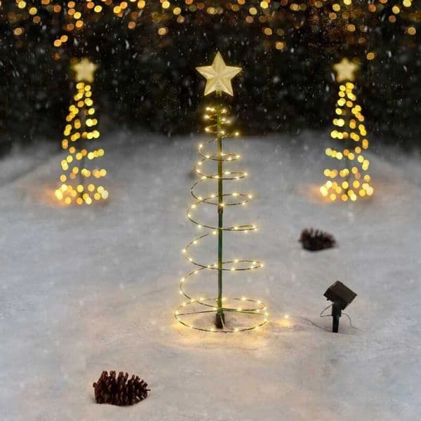 1PC Christmas Tree Garden Lights Stars Christmas Tree Decorative Lights String Led Solar Power Outdoor Z251115