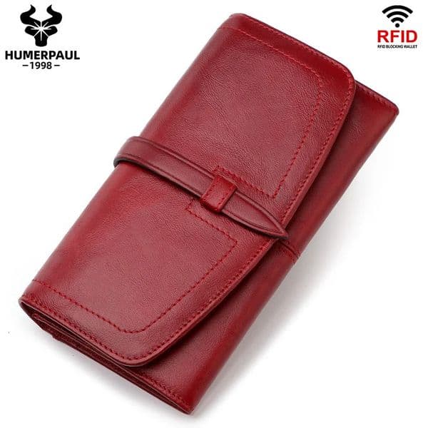 HUMERPAUL Womens Genuine Leather Wallet Long Clutch Fashion Handbag with Cell Phone Pocket Card Holder Purse Money Bag251114