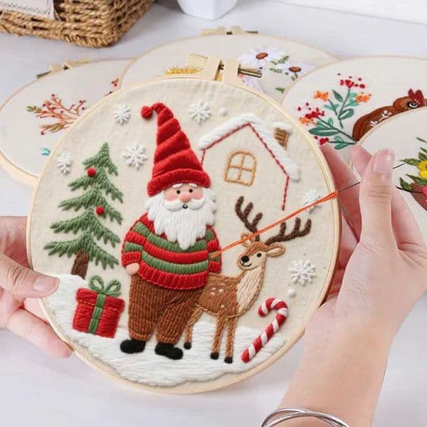 Christmas Handmade Embroidery DIY Simple English Gifts for Children to Learn Handicrafts Home Decoration Y251115
