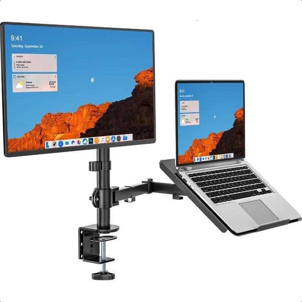 Laptop and Monitor Stand Fully Adjustable Monitor Mount and Laptop Tray for 1 Notebook up to 17 inch and 1 Screen up to 27 inchM251115
