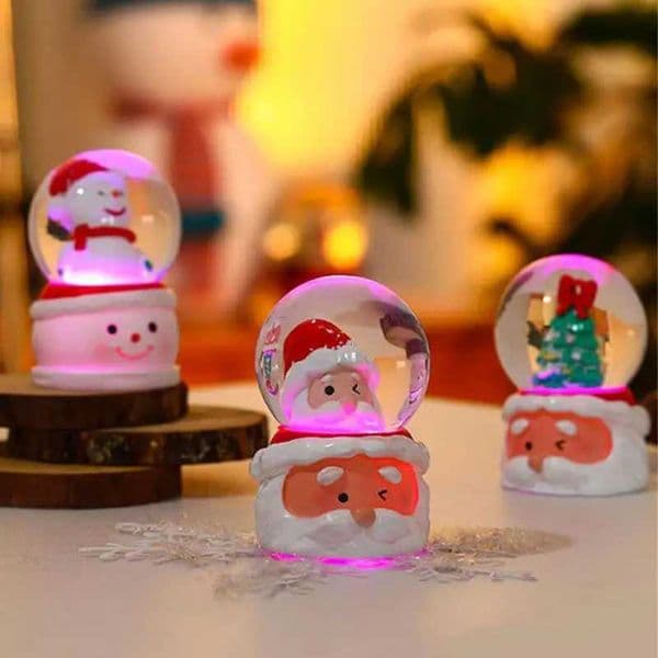 Christmas Crystal Ball Ornament Resin Crystal Ball With Music Snow Glass Ball For Thanksgiving Day Gifts Festival Decoration Y251115