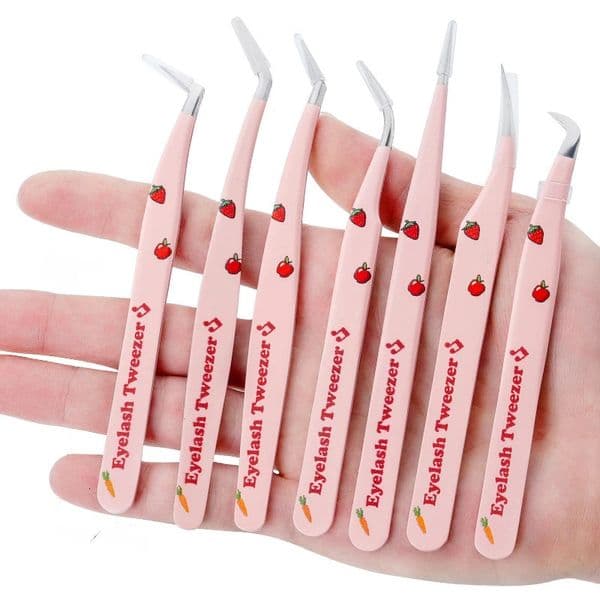 Type 6 False Eyelash Pusher Stainless Steel Anti static Needle Curved Line 3D Makeup Tool 250403 123