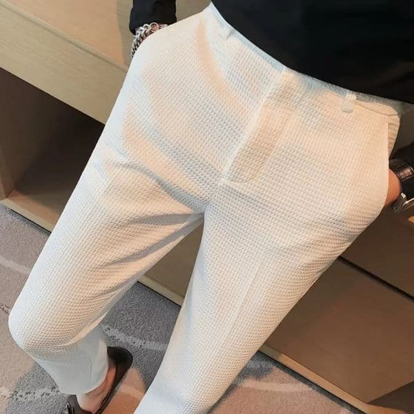 Casual Walf Check Suit Pants For Men Slims You Smooths Your Silhouette Thin Summer Style High-end Feel No Ironing Required 250414