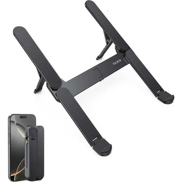SODI Ultra Compact Foldable Laptop Stand Portable Laptop Holder for Desk Travel Use Ergonomic Aluminum Computer Holder with AdjM251115