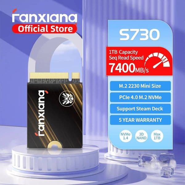 Fanxiang S730 M2 2230 SSD 500GB 1TB 7300MB/s M2 NVMe PCIe 40x4 SSD Disk Internal Solid State Drive For PS5 Steam Deck Laptop