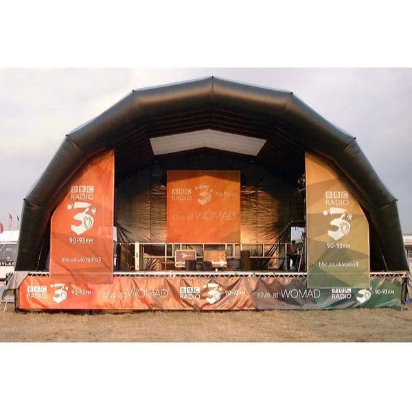 Free ship 12mWx7mDx6mH (40x23x20ft) hot-selling Large Outdoor black Inflatable Event Tent Stage Cover Marquee for Party, Exhibition, Promotion, Music Festival