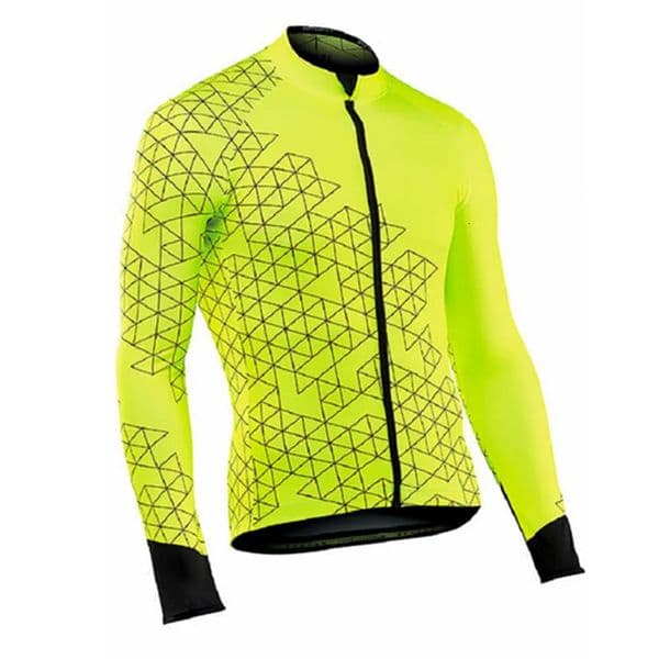 Fluorescent Yellow Men Autumn Bicycle Clothing Road Racing Clothes Breathable Spring Bike Shirt Long Sleeve Cycling Jersey 251113