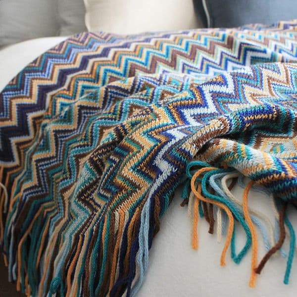 Bohemian Indian Wind Knitted Plaids Throw Blanket for Adults Thread Blanket on bed Cobertor Soft Manta Bedspread 250409