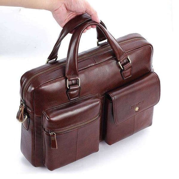Men Genuine Handbag Large Business Travel Messenger Male Leather Laptop Men's Documents Crossbody Shoulder Bag
