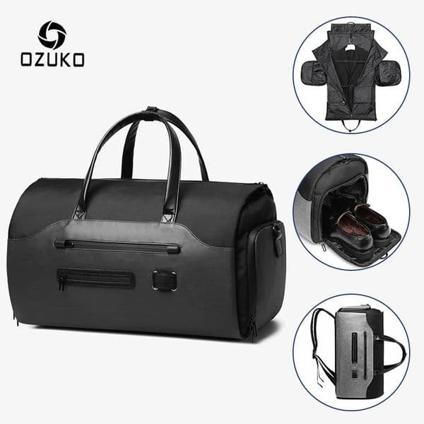 OZUKO Multifunction Men Suit Storage Travel Bag Large Capacity Luggage Handbag Male Waterproof Travel Duffel Bag Shoes Pocket251114
