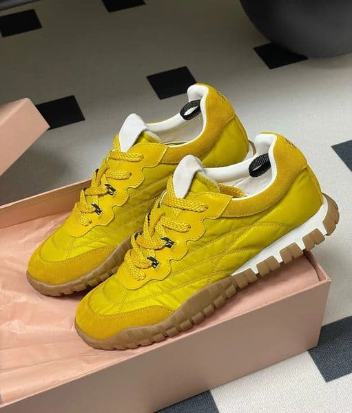 Luxury 25S/S Women Tyre Trainers Technical Fabric & Suede Leather Rubber Sole Sneakers Flats Low-Top Nylon Comfort Wear Lady Girl Casual Walking With Box