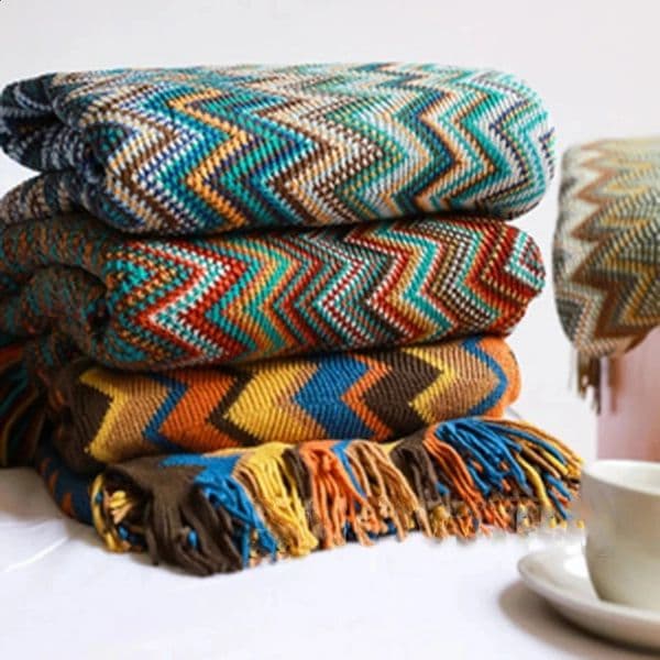 Boho Bed Plaid Blanket Geometry Aztec Baja Blankets Ethnic Sofa Cover Slipcover Decor Throw Wall Hanging Tapestry Rug Cobertor 250409