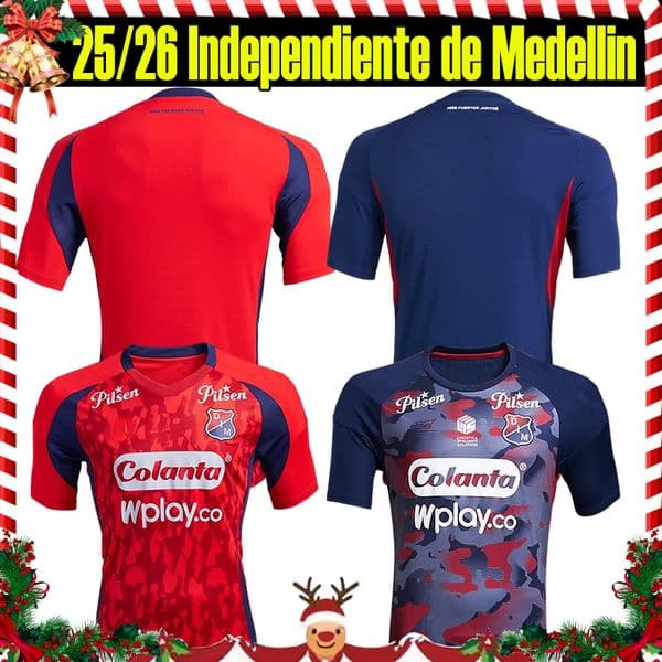 4XL 2025/26 Independiente de Medellin Soccer Jerseys CHAVERRA #13 L.SANDOVAL #9 FYDRISZEWSKI #19 2024 2025 Home men camisetas de futbol Football Shirts