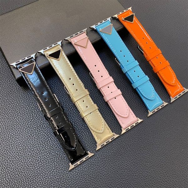 leather Watch band Silicone Watch Strap for apple watch series 49mm 38MM 42MM 44mm iwatch Bands Color Print Armband Watchbands Bracelet Smart band Smart Straps