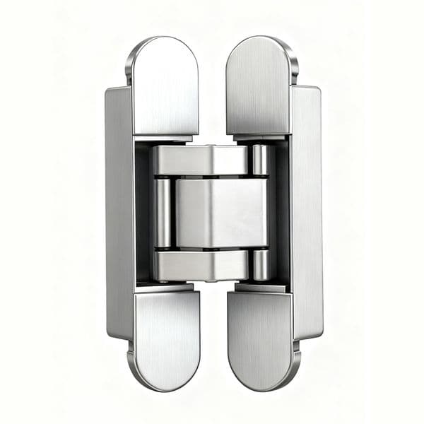 Concealed Spring Hinge, Heavy Duty Invisible Door Hinge with Self-Closing Function, Aluminum Alloy Hinge for Interior/Closet Doors, Silver