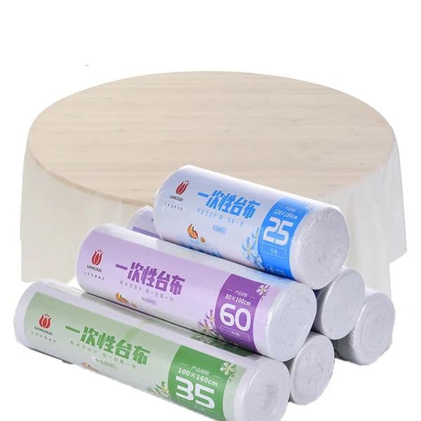 PE Disposable Tablecloth Set Strong Safe And Non-Toxic Thicken Waterproof Oil Proof for Party Wedding Picnic Daily Lazy Tableclo 250414BJ