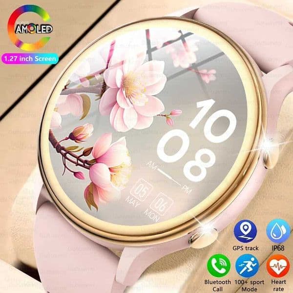 2025 New Fashion Sports Smart Watch Women GPS Tracker AMOLED Full Touch HD Screen Heart Rate Call SmartwatchM251117