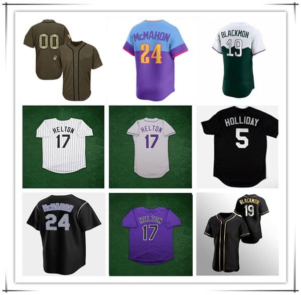 2007 Throwback WS Baseball Jersey Todd Helton Matt Holliday Charlie Blackmon Ubaldo Jimenez 2 Tulowitzki Larry Walker Andres Galarraga Vinny Castilla