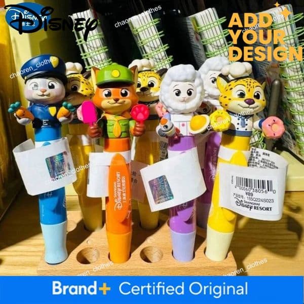 custom Disney Authentic Zootopia Judy Nick Creative Stress Relief Fun Quirky Ballpoint Pen Cartoon Character Toy Stationery Kid Gifts