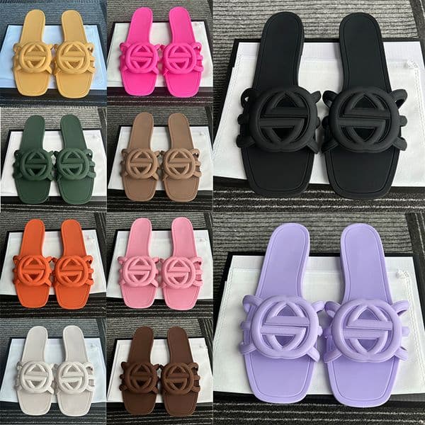 free shipping women sandals designer slippers flat slides stylish sliders summer beach outdoor sandal luxury comfortable shoes rubble sole black brown