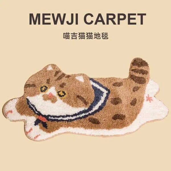 Luxury VIKAMA Cute Girl Cat Imitation Cashmere Carpet Bedroom Soft Bed Blanket Bathroom Kitchen Non-Slip Absorbent Floor Mat Home Decor Y251117