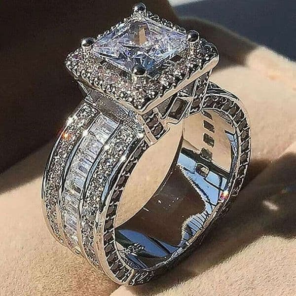 DHCollections Fashion Sales Double Layer Dia Sier Bride Engagement Ring Jewelry for Women