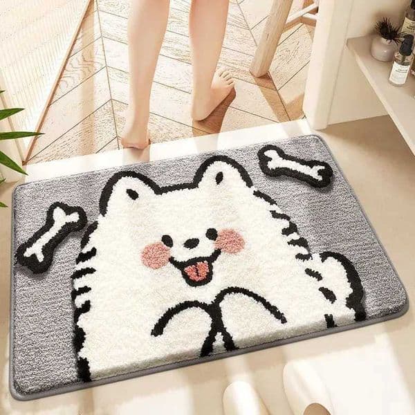 Luxury VIKAMA Bathroom Water-Absorbing Rug Cute Anti-Slip Imitation Cashmere Foot Mat For Bathroom Entrance Home Decoration Accessory Y251117