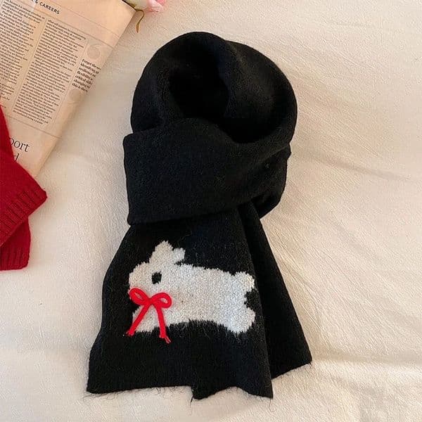 New No. 284 Super beautiful bow winter warm scarf cartoon knitted wool imitation cashmere scarf