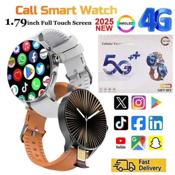 New GT200 Android Smart Watch with 195-inch AMOLED Display Rotating Camera 16GB256GB GPS and 5G LTE for MenM251117
