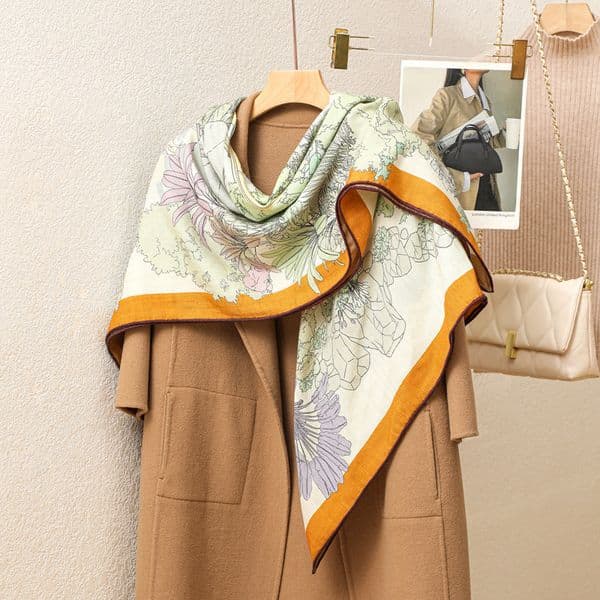 Summer high-end oil painting small fresh silk scarf --894571