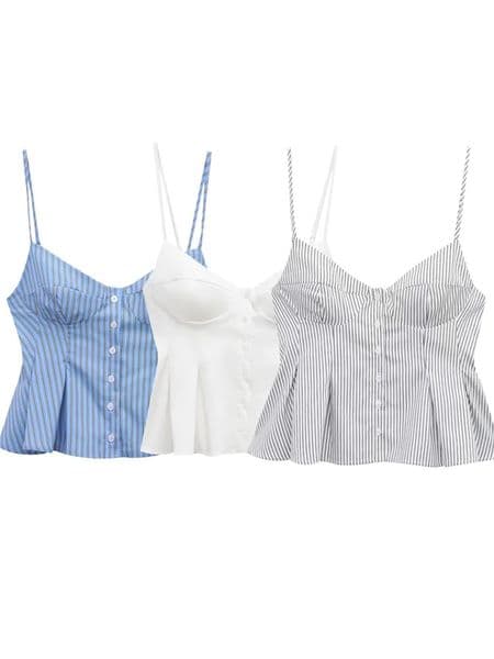 Zevity Womens Fashionable and Sexy Sleeveless Printed Strap Top Womens Single Chest Wrinkled Slimming Shirt Top LS2618 250417