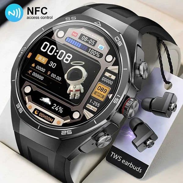 LIGE 2 In 1 Smart Watch With Earbuds NFC Smartwatch TWS Earphone Heart Rate Blood Pressure Monitor Sport Fitness WatchM251117