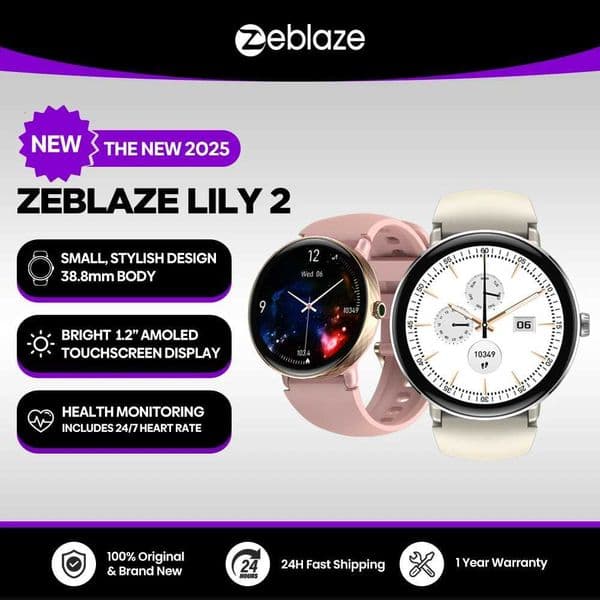 New 2025 Zeblaze LILY 2 Voice Calling Female Smartwatch Double Strap 12 HD AMOLED Display Health Monitoring Sports Smart WatchM251117
