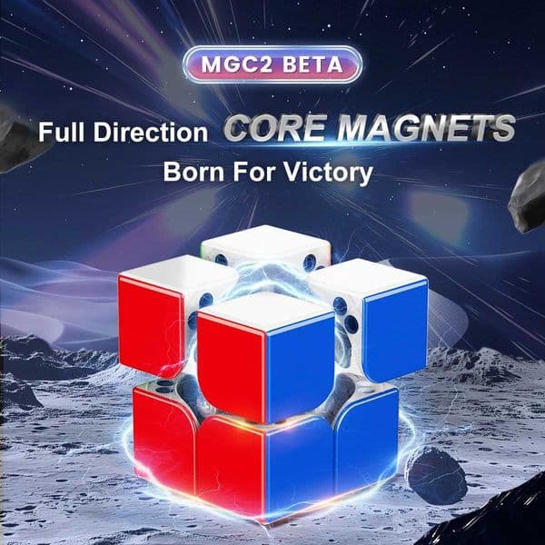 JudyCube YJ MGC2 Beta 2x2 Magnetic Magic Speed Cube Stickerless Yongjun MGC Beta 2x2x2 Professional Fidget Toys L260526