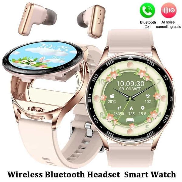 2025 New TWS 2in1 Earphones Smart Watch Call HIFI 9D Sound Quality GPS Motion Trajectory Womens SmartwatchM251117
