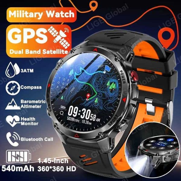 LIGE 2025 New Professional GPS Track Sports Smartwatch Outdoor RIDE Run Compass Altimeter 3ATM Fitness Bracelets 540mAh WatchesM251117